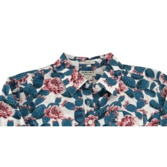 Ariat Women's Floral & Cactus Button-Down Shirt Long Sleeve‎ size Large - Picture 6 of 6